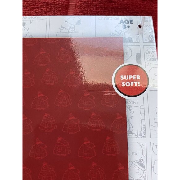 Peanuts Snoopy Embossed Puffer Jacket Puffy Coat Soft Throw Blanket 50 X 70” Red - Picture 5 of 15